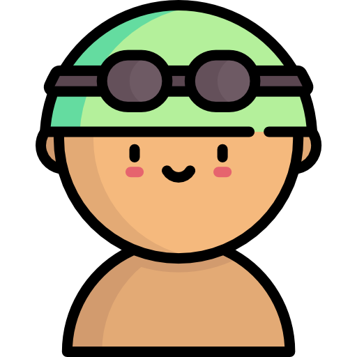 nadador Kawaii Lineal color icono