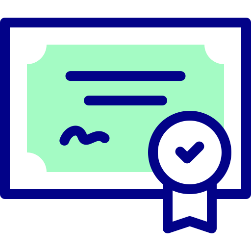 Certificate Detailed Mixed Lineal color icon