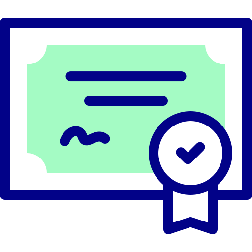証明書 Detailed Mixed Lineal color icon