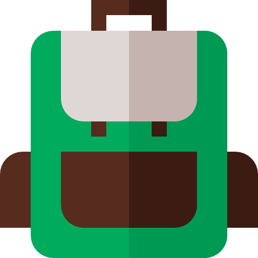 Backpack Basic Straight Flat icon