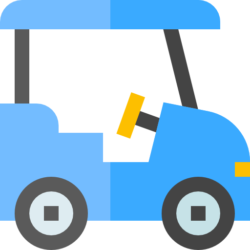 carro de golf Basic Straight Flat icono
