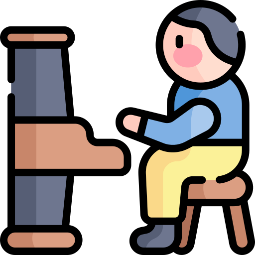 피아니스트 Kawaii Lineal color icon