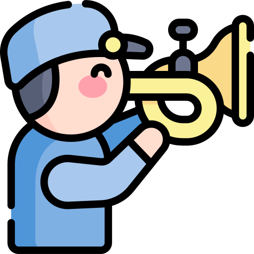 Trumpet Kawaii Lineal color icon