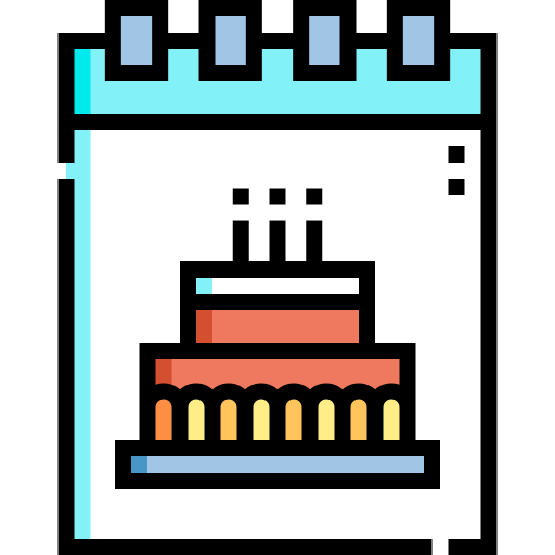 생일 Detailed Straight Lineal color icon
