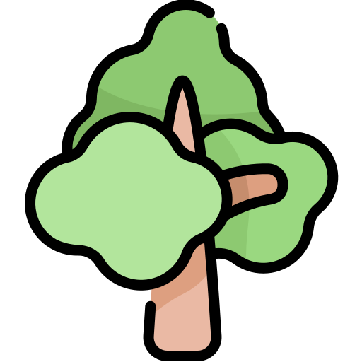 drzewo Kawaii Lineal color ikona