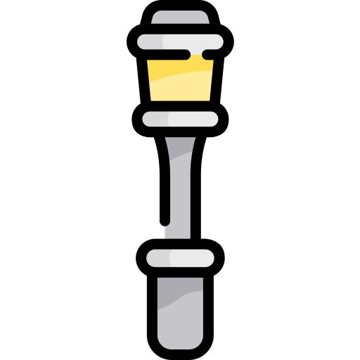 가로등 기둥 Kawaii Lineal color icon