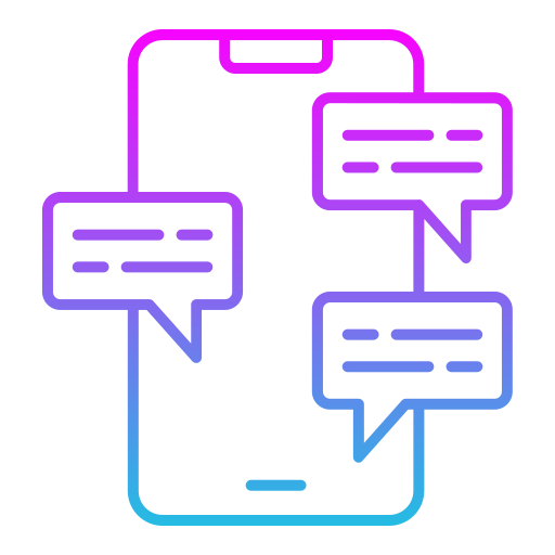mobiel chatten Generic gradient outline icoon