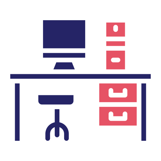 mesa de ordenador Generic color fill icono