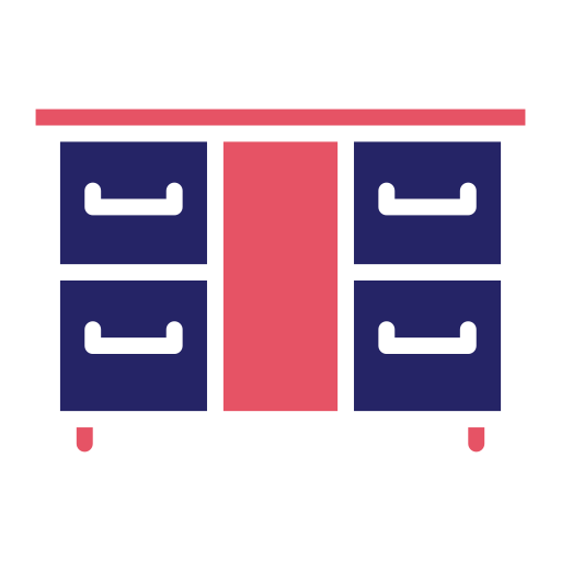 stolik z szufladami Generic color fill ikona