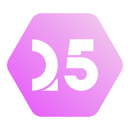 Twenty five Generic gradient fill icon