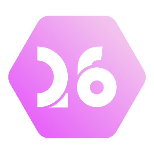 Twenty six Generic gradient fill icon