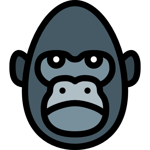 gorila Pixel Perfect Lineal Color icono