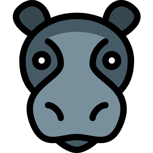 hipopótamo Pixel Perfect Lineal Color icono