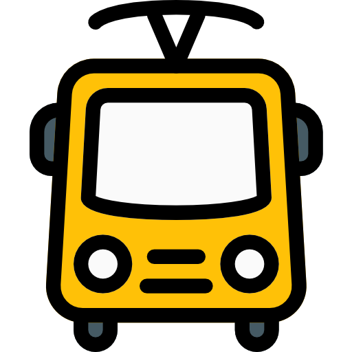 Trolleybus Pixel Perfect Lineal Color icon
