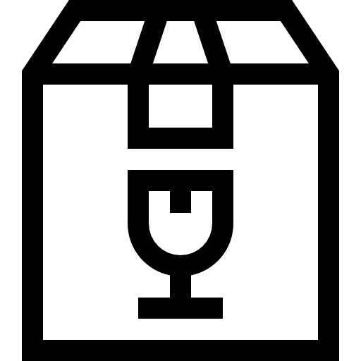 frágil Basic Straight Lineal icono