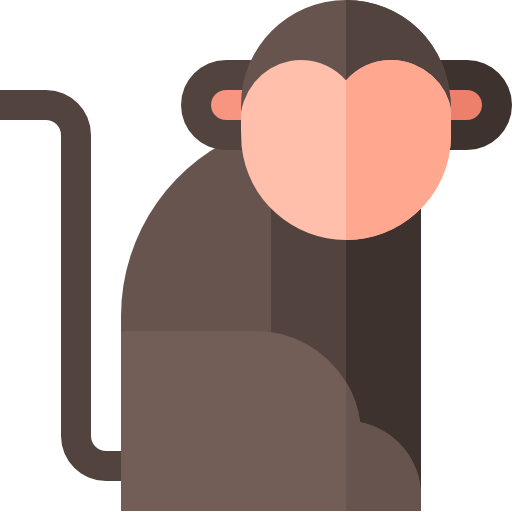 Monkey Basic Straight Flat icon