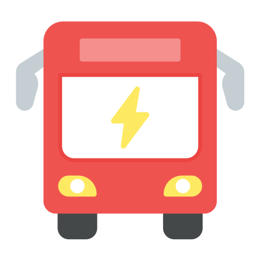 Электрический автобус Generic color fill иконка
