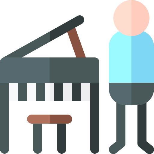 pianist Basic Rounded Flat icon