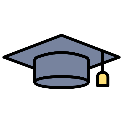 gorro de graduación Generic color lineal-color icono