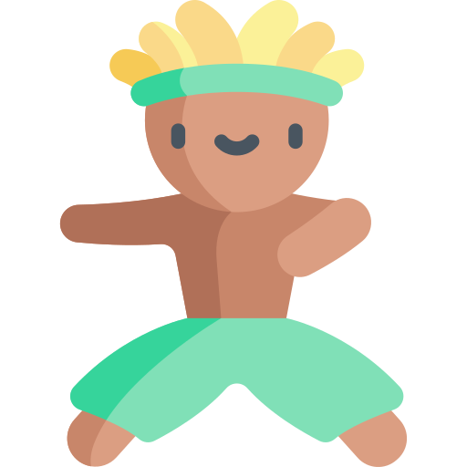 capoeira Kawaii Flat ikona