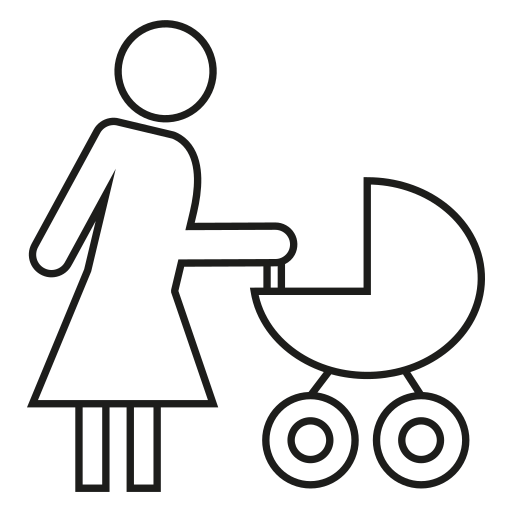 wózek dziecięcy Generic outline ikona