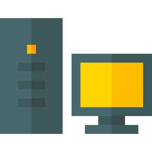 computadora personal Basic Straight Flat icono