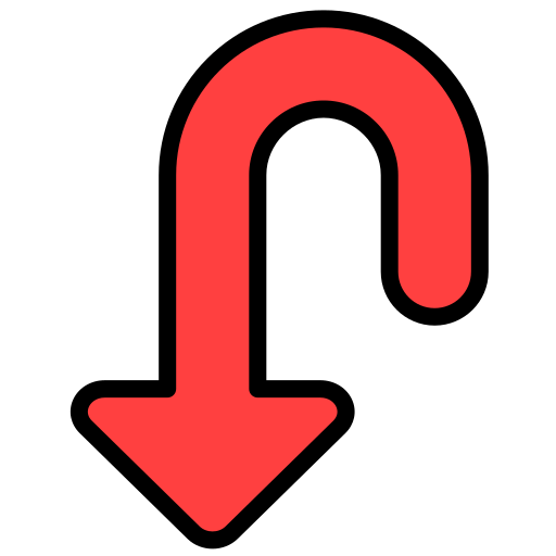 U turn Generic color lineal-color icon