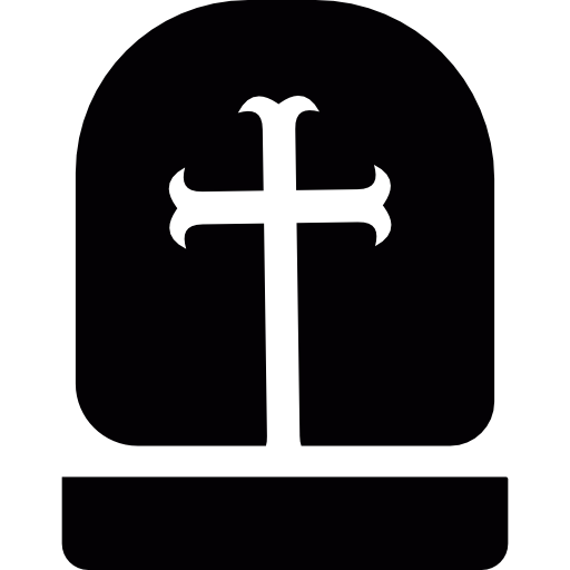 Headstone with cross  icon