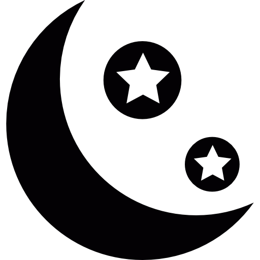 Moon and two stars  icon