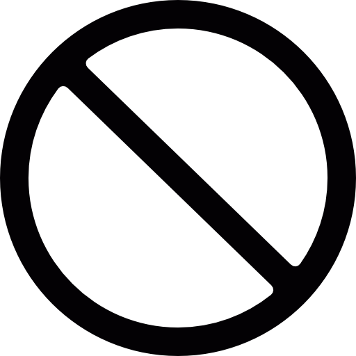 simbolo di divieto Basic Straight Filled icona