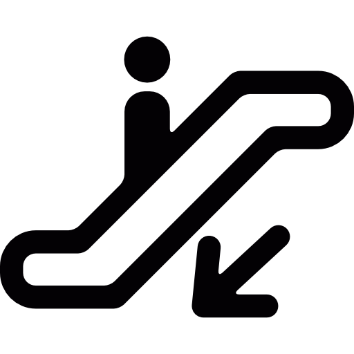 mechanische treppe hinunter Basic Straight Filled icon