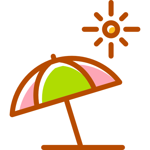 Sun umbrella Vector Market Light Rounded icon