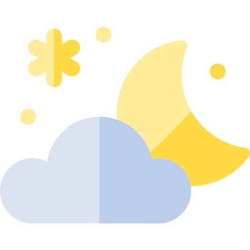 noche nublada Basic Rounded Flat icono