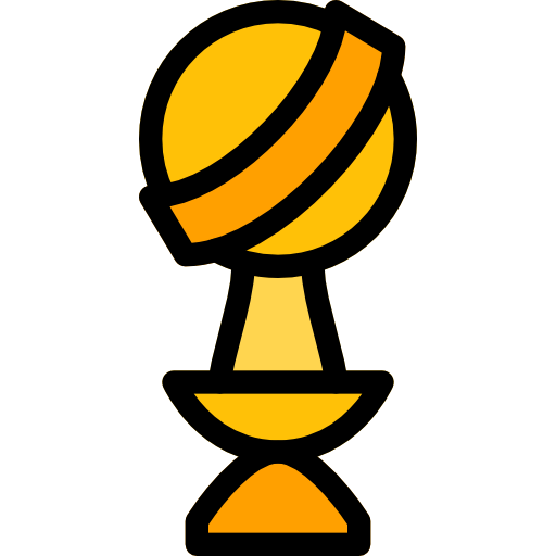 Golden globe Pixel Perfect Lineal Color icon