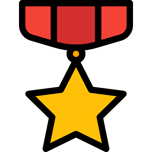 medal Pixel Perfect Lineal Color ikona