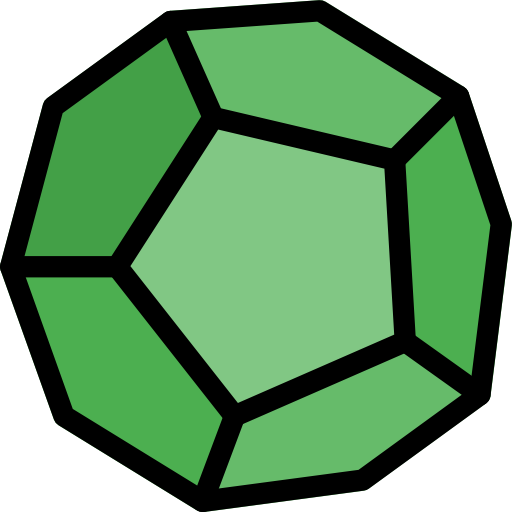 Dodecahedron Pixel Perfect Lineal Color icon