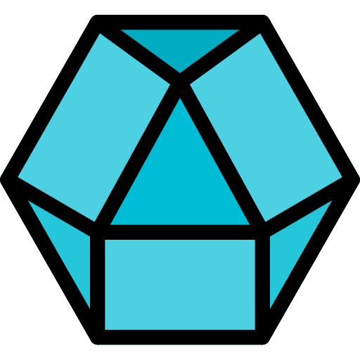 Dodecahedron Pixel Perfect Lineal Color icon