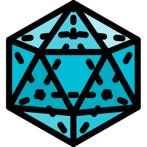 icosaedro Pixel Perfect Lineal Color icona