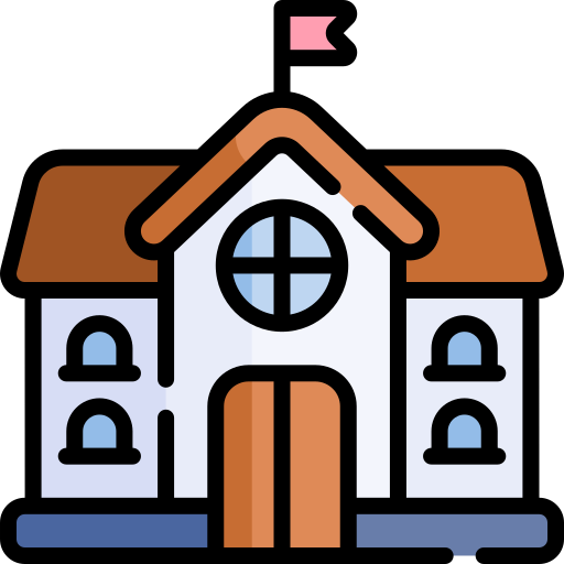 학교 Kawaii Lineal color icon