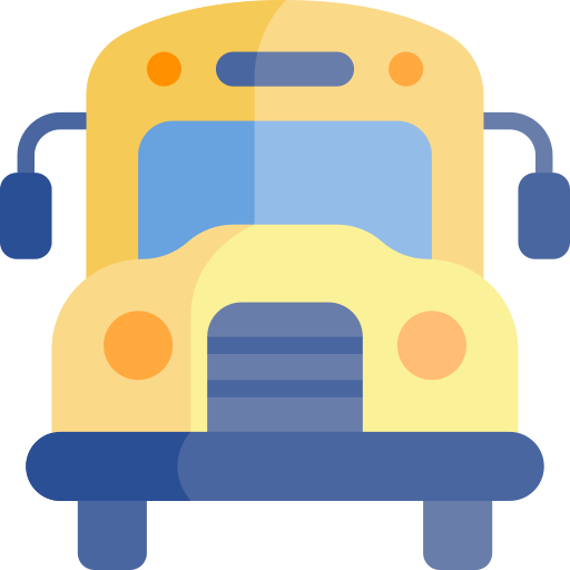 School bus Kawaii Flat icon
