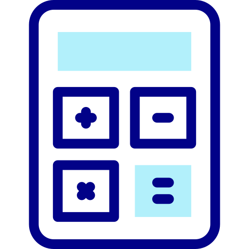 calculadora Detailed Mixed Lineal color Ícone