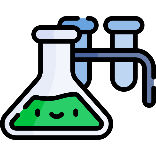 química Kawaii Lineal color icono