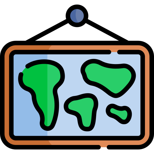 World map Kawaii Lineal color icon