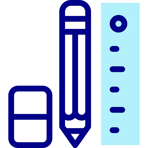 Pencil and ruler Detailed Mixed Lineal color icon