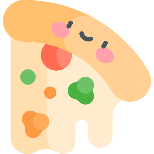 pizza Kawaii Flat Ícone