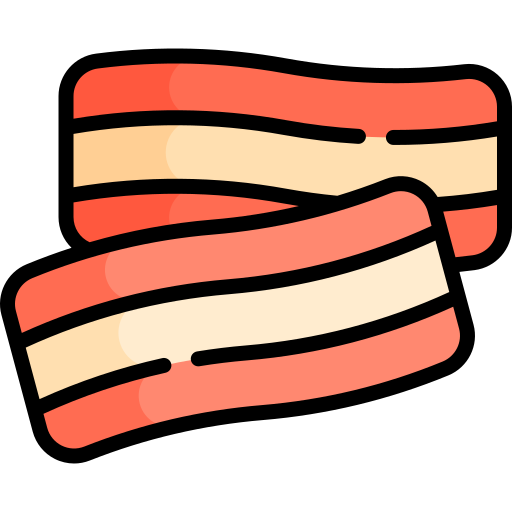 bacon Kawaii Lineal color icona