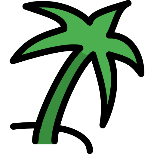 drzewo palmowe Pixel Perfect Lineal Color ikona