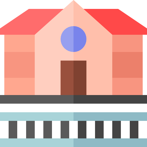 stazione ferroviaria Basic Straight Flat icona