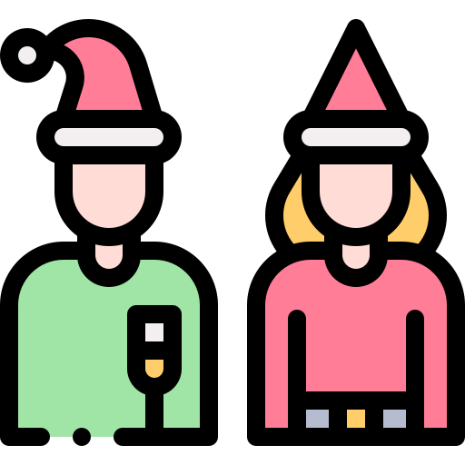 Holidays party Detailed Rounded Lineal color icon