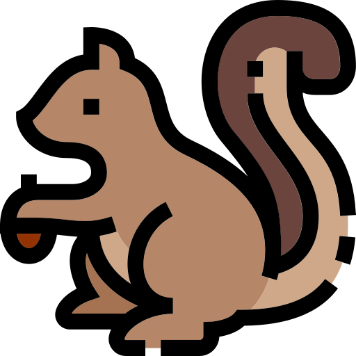 Squirrel and acorn Generic color lineal-color icon